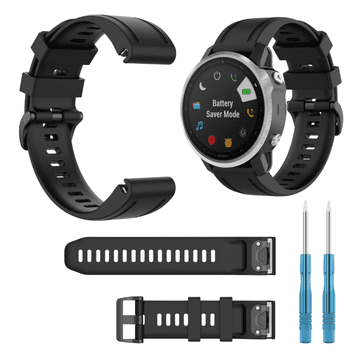 Pašček za Garmin Fenix 5s / 6s / Pro 7s / 7s Solar / Fenix 8 43 mm črne barve