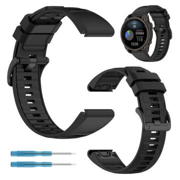 Pašček za Garmin Fenix 5s / 6s / Pro / 7s športni pašček, dvobarvni, črne barve