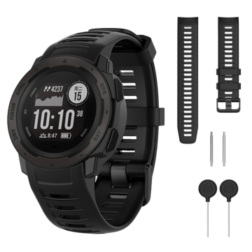 Silikonski pašček za Garmin Fenix 5 6 7 8 47mm Pro, črne barve, močan 22mm