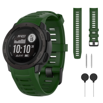 Silikonski pašček za Garmin Fenix 5 / 6 / 7 / 8 / E 47 mm, zelen