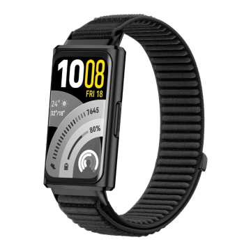 Pašček za Huawei Band 11 / Band 11 Pro, najlonska zapestnica, črne barve, trpežen