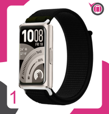 Pašček za Huawei Band 11 / Band 11 Pro iz najlona, črne barve za pametno uro