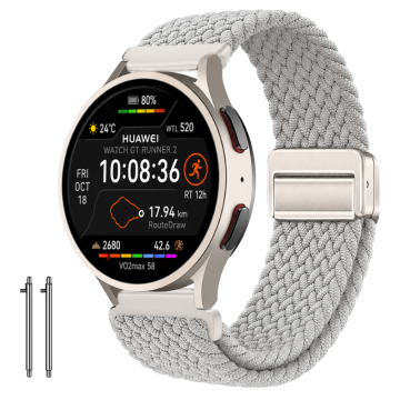 Pašček za HUAWEI Watch GT Runner 2, močan pleten pašček, siv, 20 mm