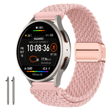 Pašček za HUAWEI Watch GT Runner 2, pleten, roza, trpežen