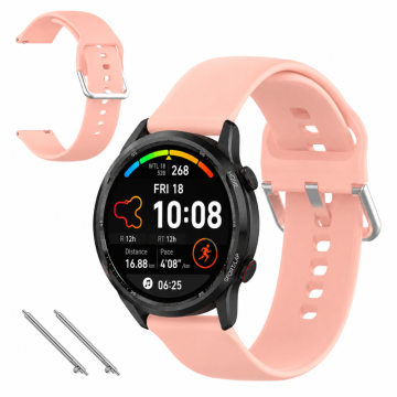 Silikonski pašček za Huawei Watch GT Runner 2 Durable Band 20mm roza