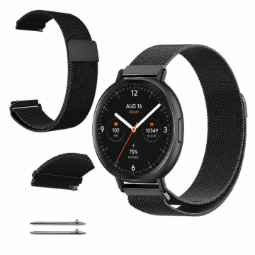 Pašček za Amazfit Active Max kovinski pašček 22 mm črne barve, močan