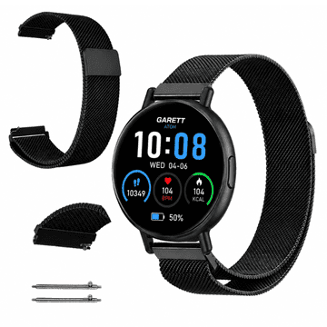 Pašček za GARETT Atom V10 V14 GRS GRC Pro Maxx Style kovinski 22 mm črne barve