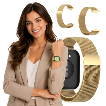 Pašček za Huawei Watch Fit 5 / 5 PRO, kovinski pašček zlate barve, močan