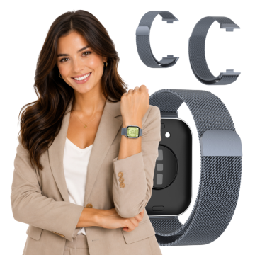 Pašček za Huawei Watch Fit 5 / 5 PRO, kovinski pašček, siv, trpežen