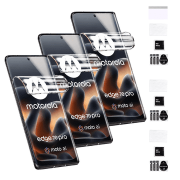 3X zaščitna folija za MOTOROLA EDGE 70 PRO na zaslonu iz hidrogela, močnega TPU