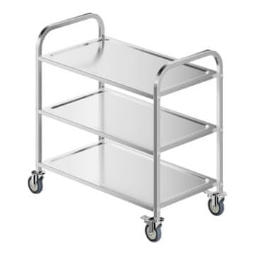 Wiltec Inox servirni voziček 3 police 150kg – kuhinjski voziček