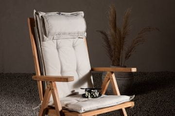 Venture Design Blazina za stol 5 položajev z vzglavnikom 116x46 cm kremasta