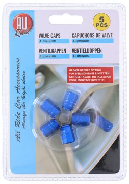 ALLRIDE Kapice ventilov modre barve, 5 kosov HEXA