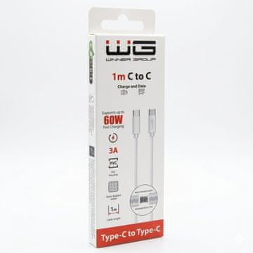 WG podatkovni kabel tipa C_Type-C, 3 A, bel, 100 cm