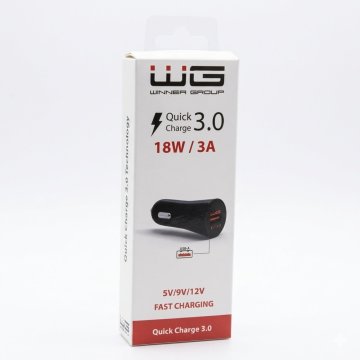 Polnilec WG, 1x hitro polnjenje USB-A, 3 A