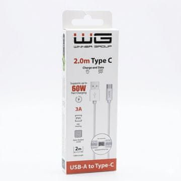 WG podatkovni kabel USB-A_Type-C, 3 A, bel, 2 m