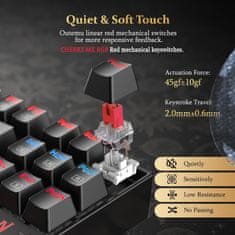 LifeSmart US QWERTY Mehanska igralna tipkovnica in miška, rdeča stikala, 104 tipke, RGB LED