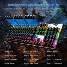 LifeSmart US QWERTY Mehanska igralna tipkovnica in miška, rdeča stikala, 104 tipke, RGB LED