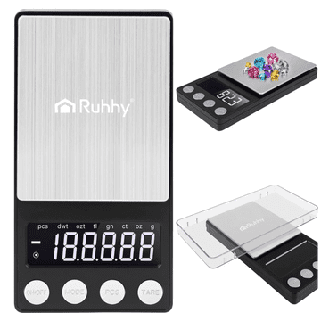 Ruhhy Precizna žepna tehtnica , 500g/0,01g, LCD, črna