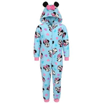 sarcia.eu Disneyjeva Minnie Miška Modra, otroška enodelna pižama iz flisa s kapuco, otroški pajac z zaponko, OEKO-TEX