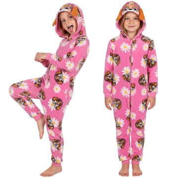 sarcia.eu Paw Patrol Skye FLEECE pižama Z KAPUCO, ENODELNA kombineza za deklice, TOPLA kombineza OEKO-TEX