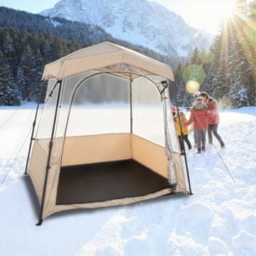 Costway Šotor Pop Up za šport 180x180 cm rjav