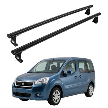 Strešni nosilec za Peugeot Partner od 2008 do 2018, lahek aluminijast, črne barve