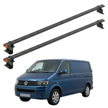 Strešni nosilec VW Transporter T5 2003-2015 točkovna montaža črna 2 droga
