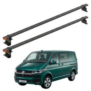 Strešni nosilec za VW Transporter T6 2015-2024, točkovni nosilec, črn, 2 droga
