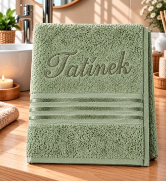 Frotirna brisača Linie collection z vezenino Daddy, 50x100 cm
