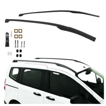 CAN Strešne nosilce za Ford Transit Courier od leta 2014 do 2023, aluminijaste, črne barve