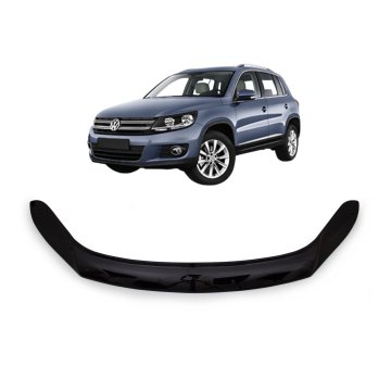 Zaščitni pokrov motorja, črni deflektor vetra za Volkswagen Tiguan od letnika 2012 do 2015