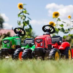 Falk Traktor na Pedały Supercharger z Przyczepą i Otwieraną Maską Czerwony 2-5 lat