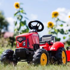 Falk Traktor na Pedały Supercharger z Przyczepą i Otwieraną Maską Czerwony 2-5 lat