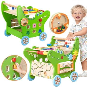 Viga Toys VIGA Drewniany Pchacz Edukacyjny Krokodylek 12w1