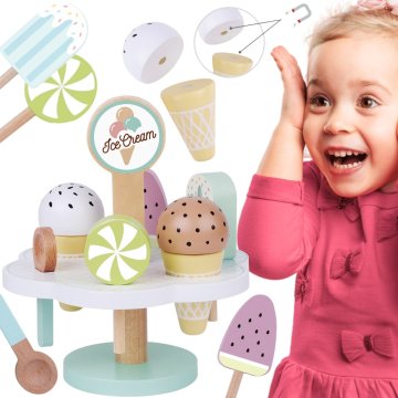 Tooky Toy Drewniane Lody Magnetyczne na Stojaku