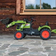 Falk Traktor Claas Zielony z Przyczepą i Łyżką na Pedały od 2-5 lat