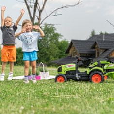 Falk Traktor Claas Zielony z Przyczepą i Łyżką na Pedały od 2-5 lat