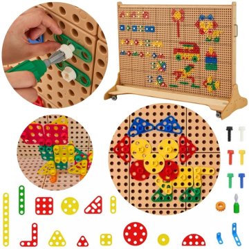 Masterkidz Zestaw Geometrycznych Kształtów Klocków do Paneli Ściennych STEM 260 el.
