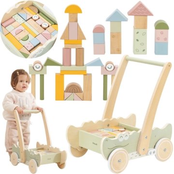 Viga Toys Viga Drewniany Wózek Na Klocki Pchacz