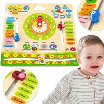 Viga Toys VIGA Kalendarz Edukacyjny Nauka Jezyka Angielskiego