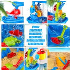 WOOPIE Stolik Wodny 4w1 Piaskownica Wodospad XL 4-Poziomowy Delfin