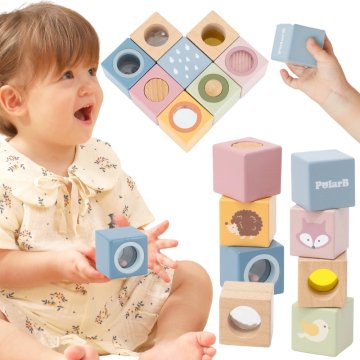 Viga Toys VIGA Drewniane Klocki Sensoryczne PolarB