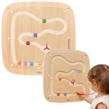 Viga Toys VIGA Drewniana Tablica Manipulacyjna Sensoryczna Przepływ Grawitacyjny