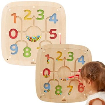 Viga Toys VIGA Drewniana Tablica Manipulacyjna Sensoryczna Nauka Liczenia Sorter