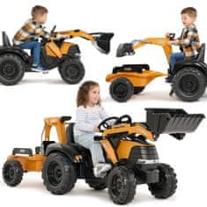 Falk Traktor na Pedały Case CE z Koparką Ładowarką i Przyczepą 3-7 lat