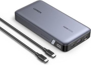 Ugreen 145W 25000mAh Prenosna baterija za prenosni računalnik s tremi vrati