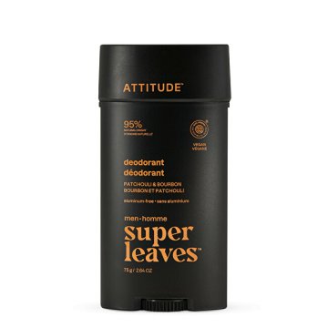 Attitude Naravni moški dezodorant Super Leaves Patchouli & Bourbon (dezodorant) 75 g