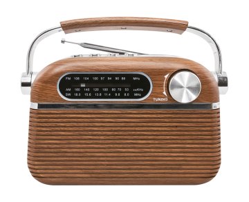 slomart LTC Radio postaja retro LIDA Bluetooth, AM/FM/MP3/USB/SD, akumulator 1200mAh, svetlo rjava/zlata