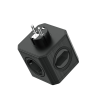 PLASTROL Razdelilnik R-41S/USBA, 4 vtičnice + 3x USB-A, 3680W, črn